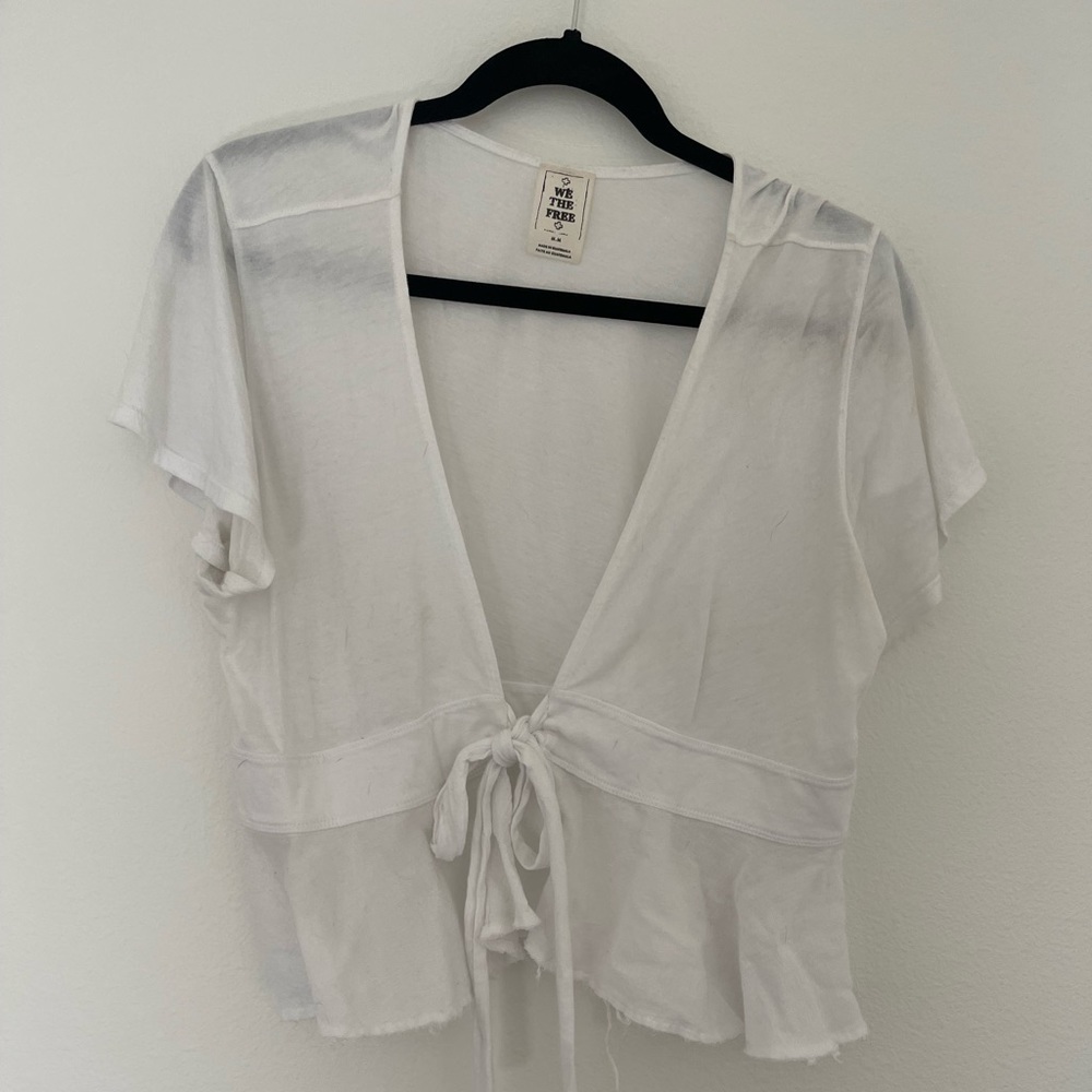 Free people. Tie front top. Size M